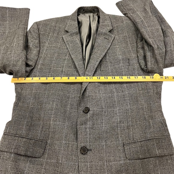 Lauren Ralph Lauren Men’s Blazer Suit Jacket Size 42 R Wool Gray Glen Plaid - Picture 11 of 15